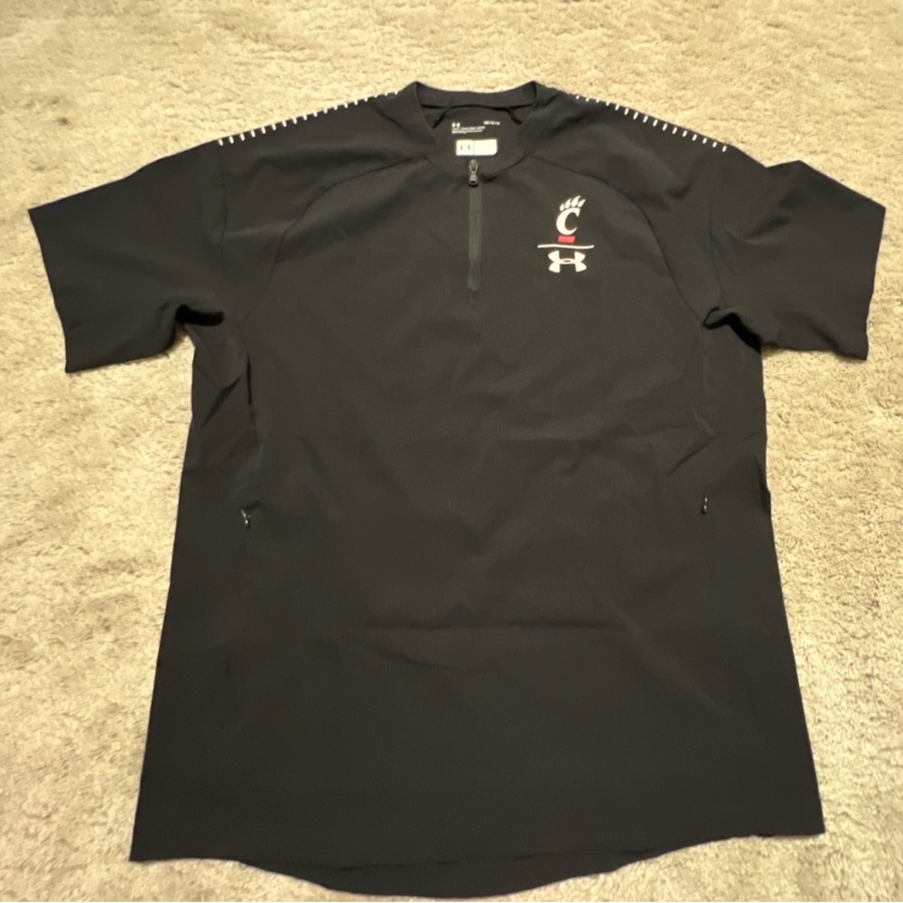 Cincinnati Bearcats Under Armour Men's Black Short Sleeve Quarter Zip
